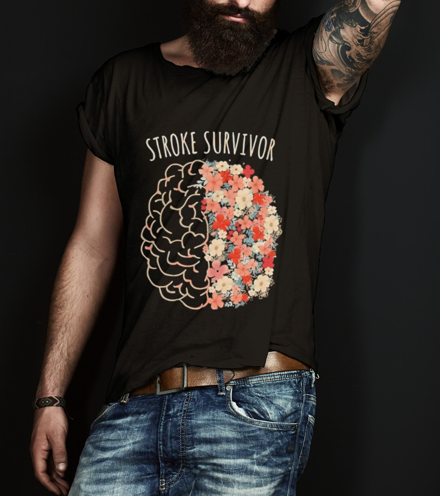 Stroke Survivor Brain With Floral T-Shirt