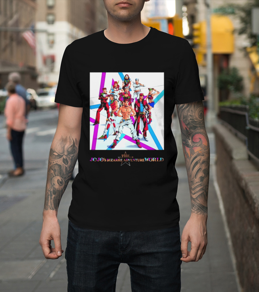 The JoJo's Bizarre Adventure World Anime Characters Ensemble T-Shirt