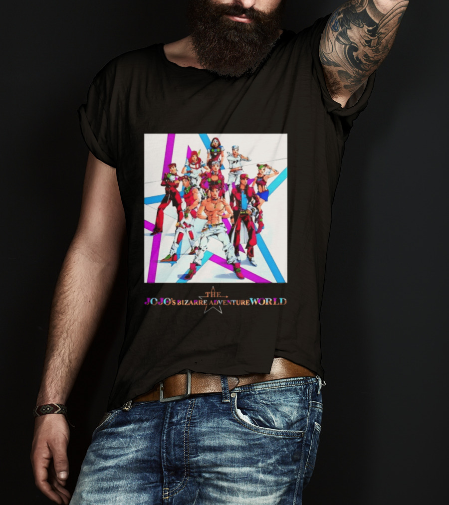 The JoJo's Bizarre Adventure World Anime Characters Ensemble T-Shirt