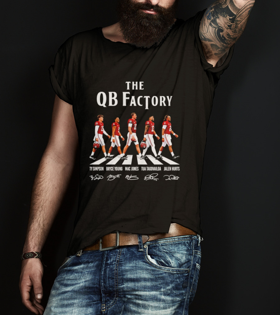 The QB Factory Ty Simpson Bryce Young Mac Jones Tua Tagovailoa Jalen Hurts Alabama Crimson Tide T-Shirt