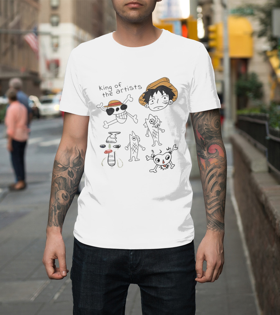 King Of The Artists One Piece Straw Hat Skull Luffy Sketches T-Shirt