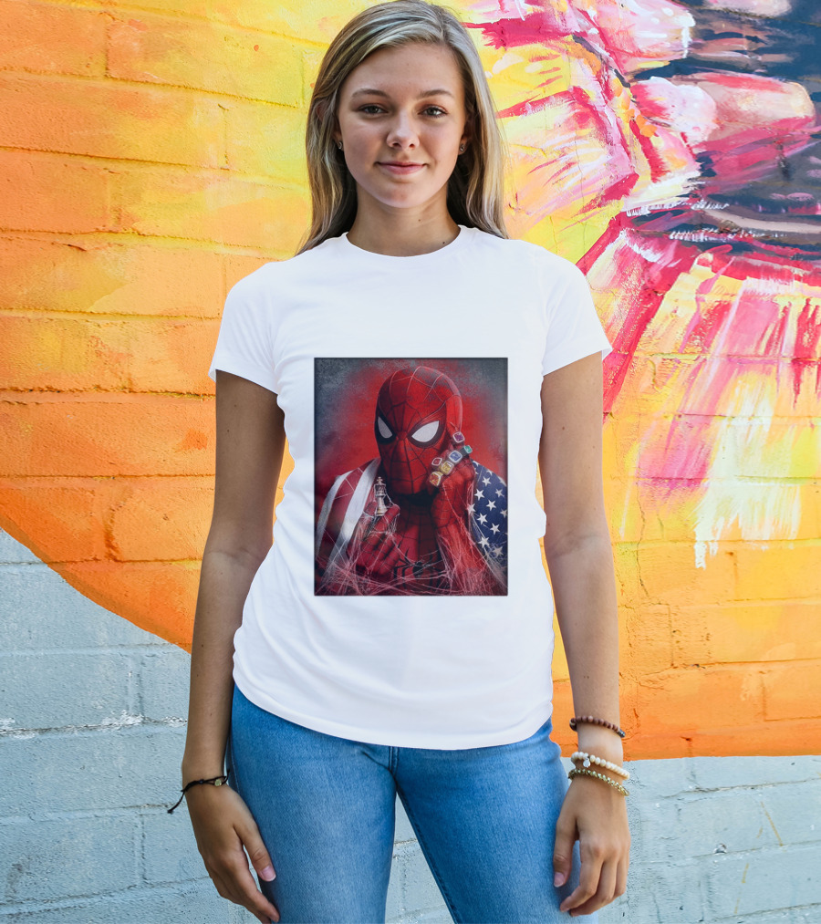 Spider Man Infinity Gauntlet Chess Piece American Flag Avengers Endgame Russo Brothers T-Shirt
