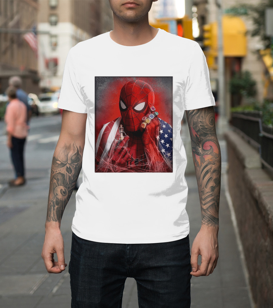 Spider Man Infinity Gauntlet Chess Piece American Flag Avengers Endgame Russo Brothers T-Shirt