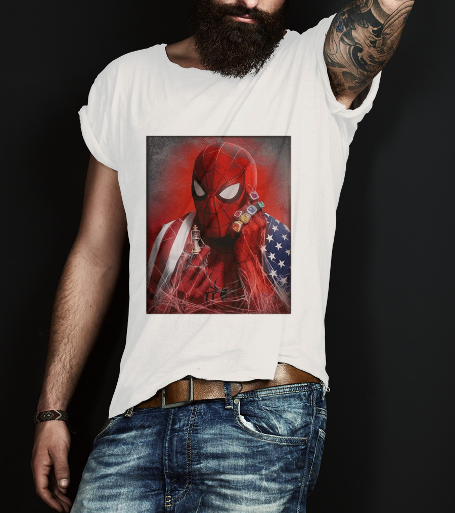 Spider Man Infinity Gauntlet Chess Piece American Flag Avengers Endgame Russo Brothers T-Shirt
