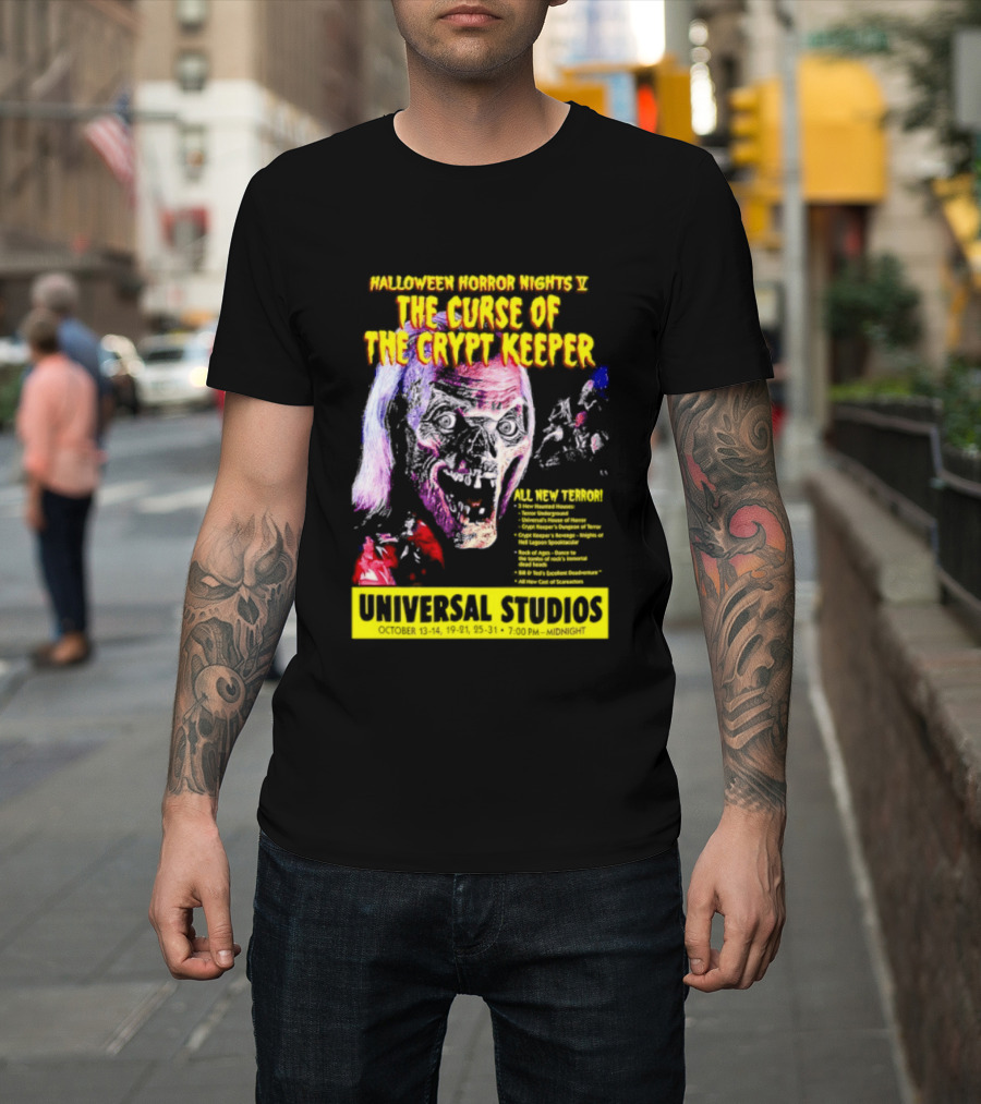 Halloween Horror Nights V The Curse Of The Crypt Keeper Universal Studios 40 Nights Of Terror Universal Studios Midnight T-Shirt