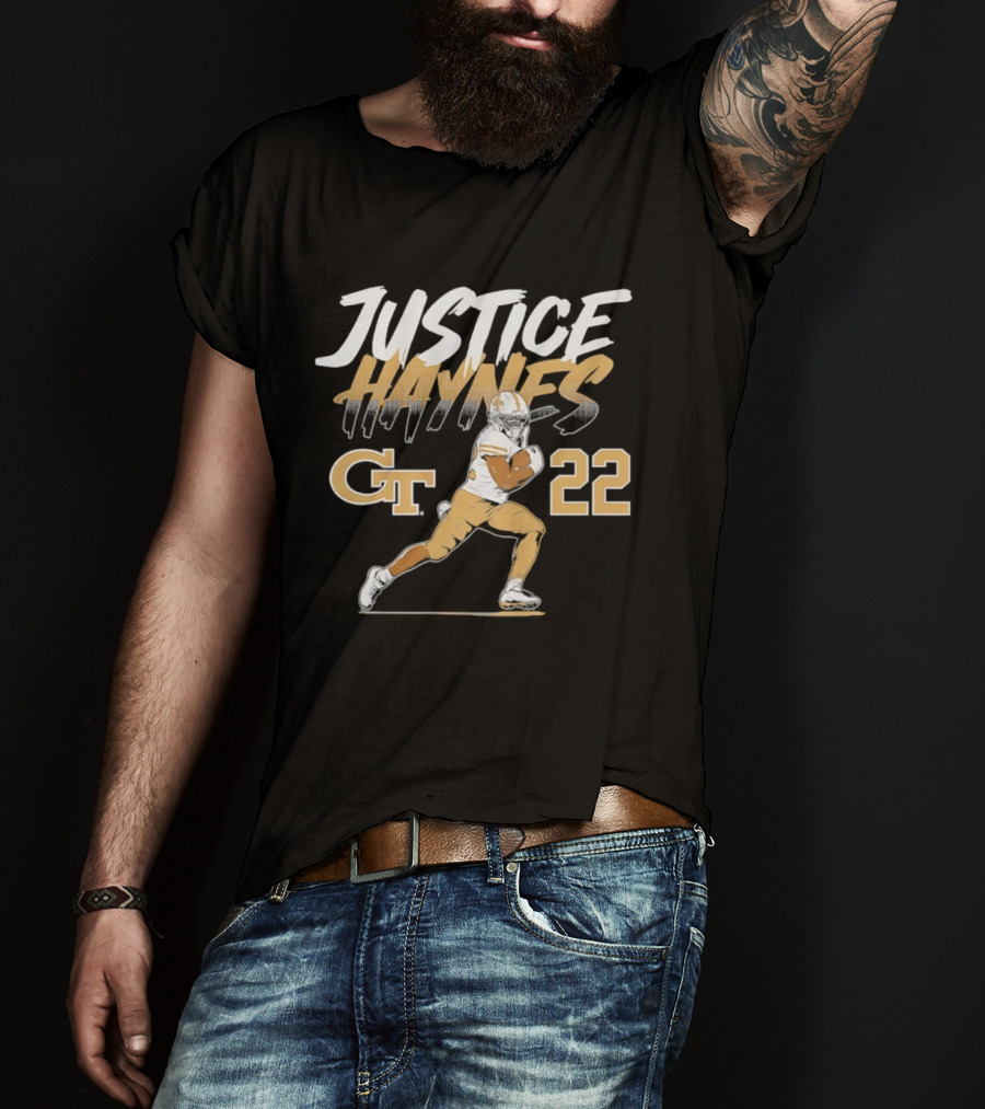Justice Haynes 22 Georgia Tech Yellow Jackets Football All Star T-Shirt