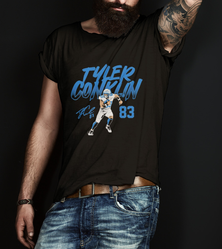 TYLER CONKLIN 83 Detroit Lions Dynamic Pose T-Shirt