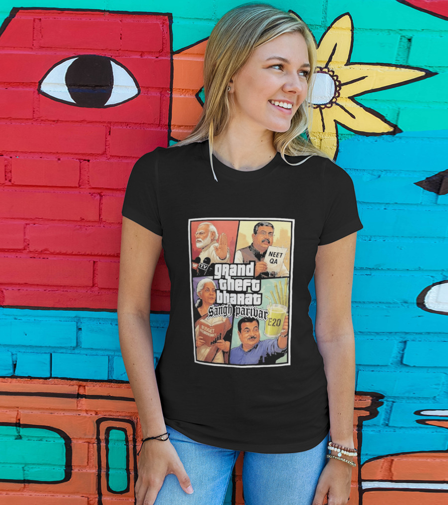 Grand Theft Bharat Sangh Parivar NEET QA Budget Perkonomics E20 T-Shirt