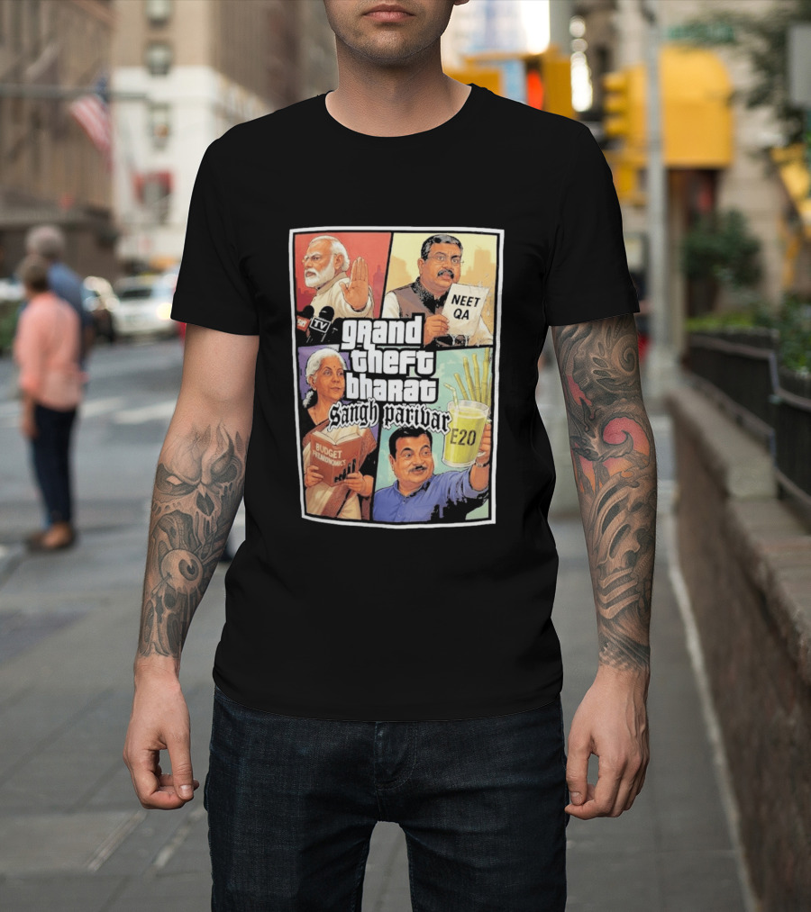 Grand Theft Bharat Sangh Parivar NEET QA Budget Perkonomics E20 T-Shirt