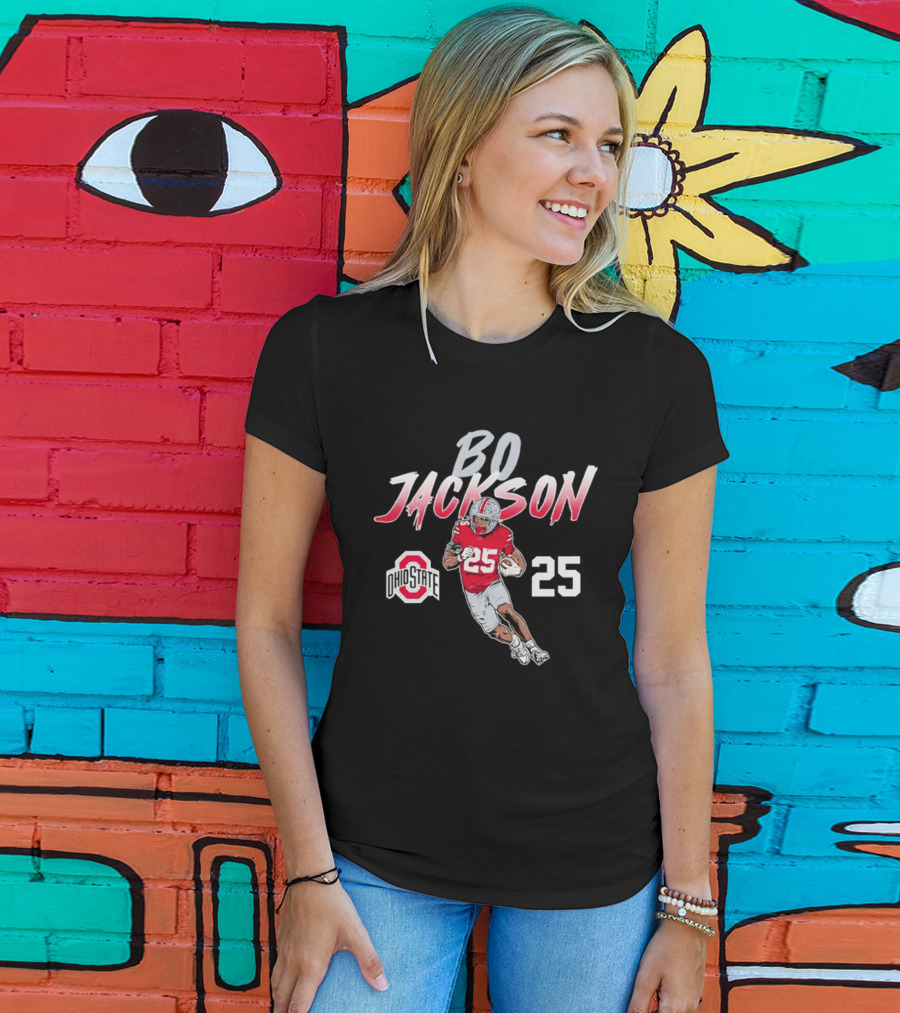 Bo Jackson 25 Ohio State Buckeyes Iconic Pose T-Shirt