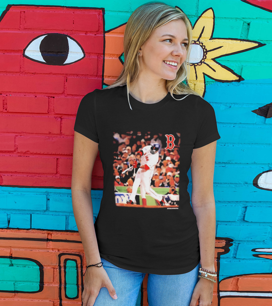 Boston Red Sox David Ortiz Iconic Swing Moment T-Shirt