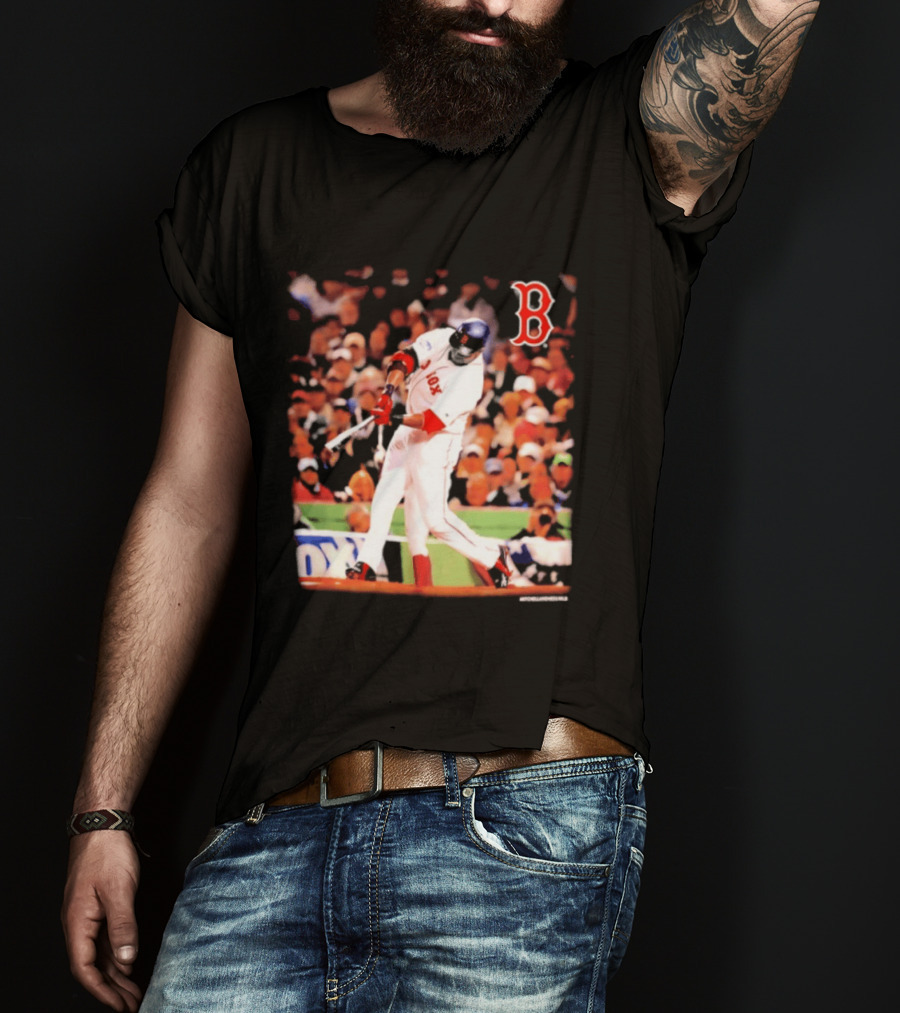 Boston Red Sox David Ortiz Iconic Swing Moment T-Shirt