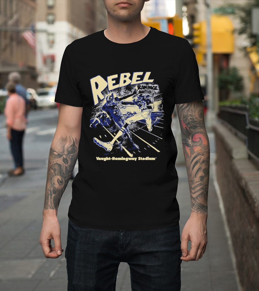 Rebel Rampage Ole Miss Football Vaught Hemingway Stadium T-Shirt