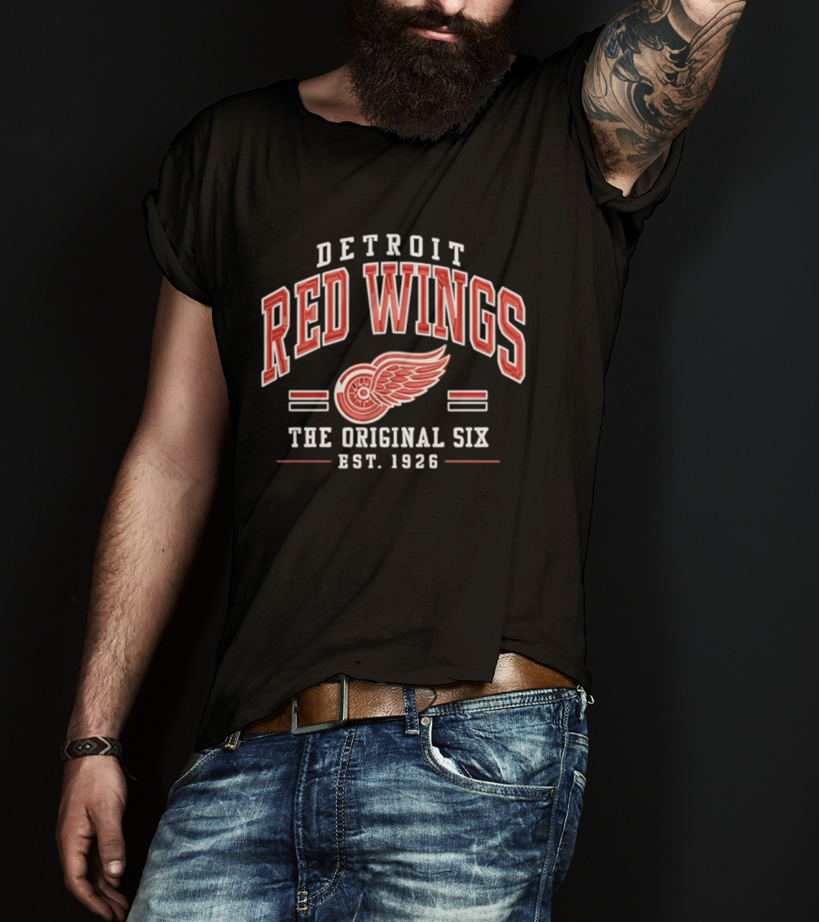 Detroit Red Wings The Original Six Est 1926 Vintage Hockey Team T-Shirt