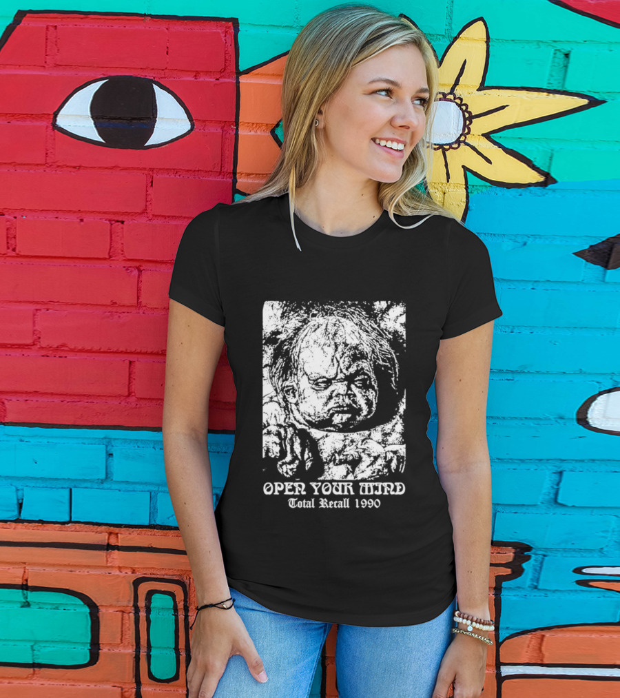 Open Your Mind Total Recall 1990 Arnold Schwarzenegger T-Shirt