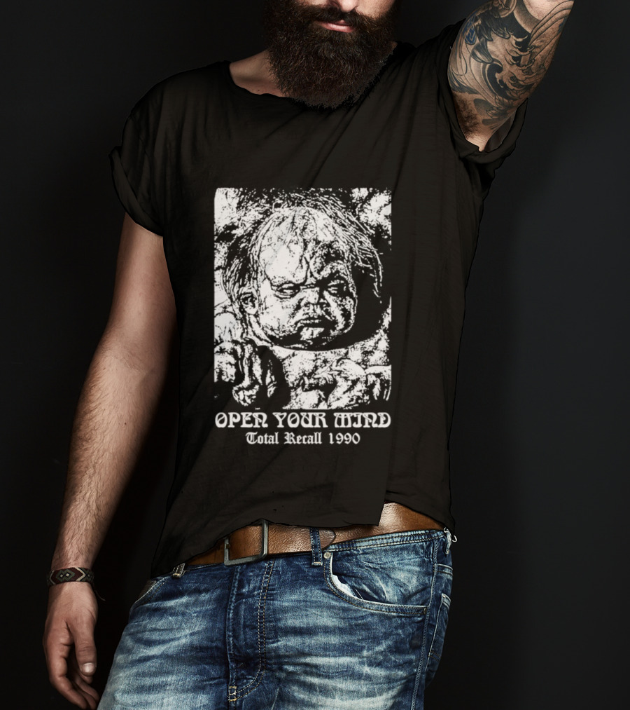 Open Your Mind Total Recall 1990 Arnold Schwarzenegger T-Shirt