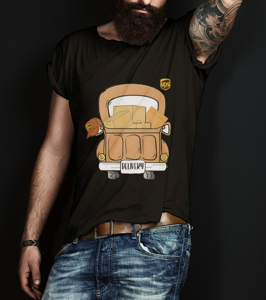 UPS Delivery Truck With Packages And Hat T-Shirt
