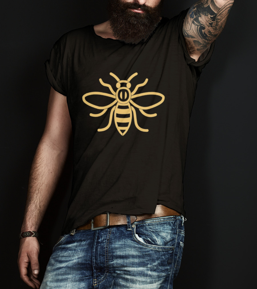 Golden Bee Honeybee Insect Nature Bumblebee Minimalist T-Shirt