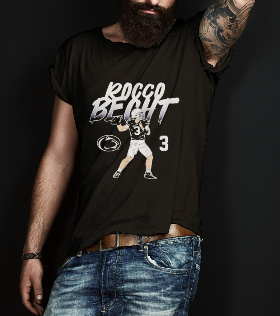 Rocco Becht Number 3 Penn State Football Pose Star T-Shirt