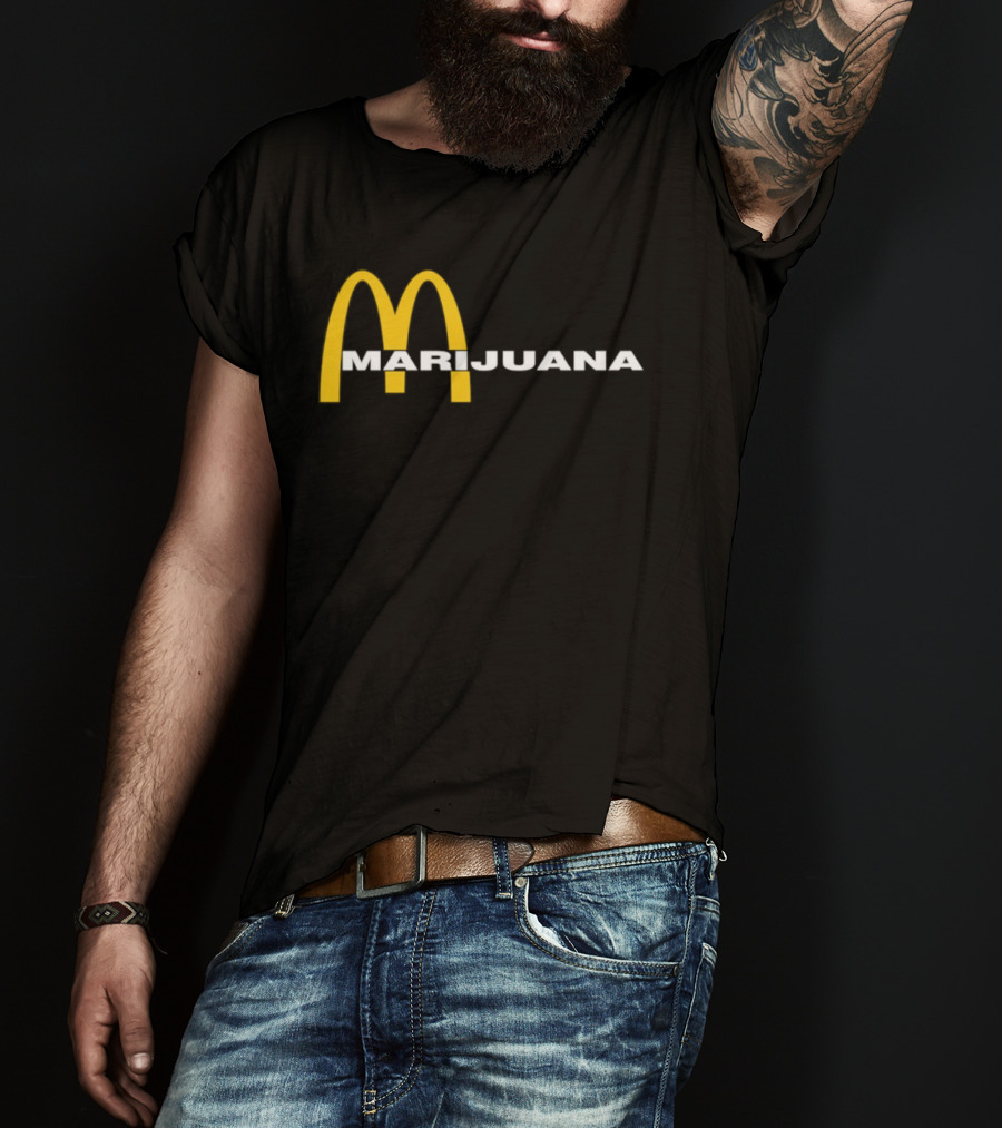 Marijuana Parody McDonald's Golden Arches T-Shirt