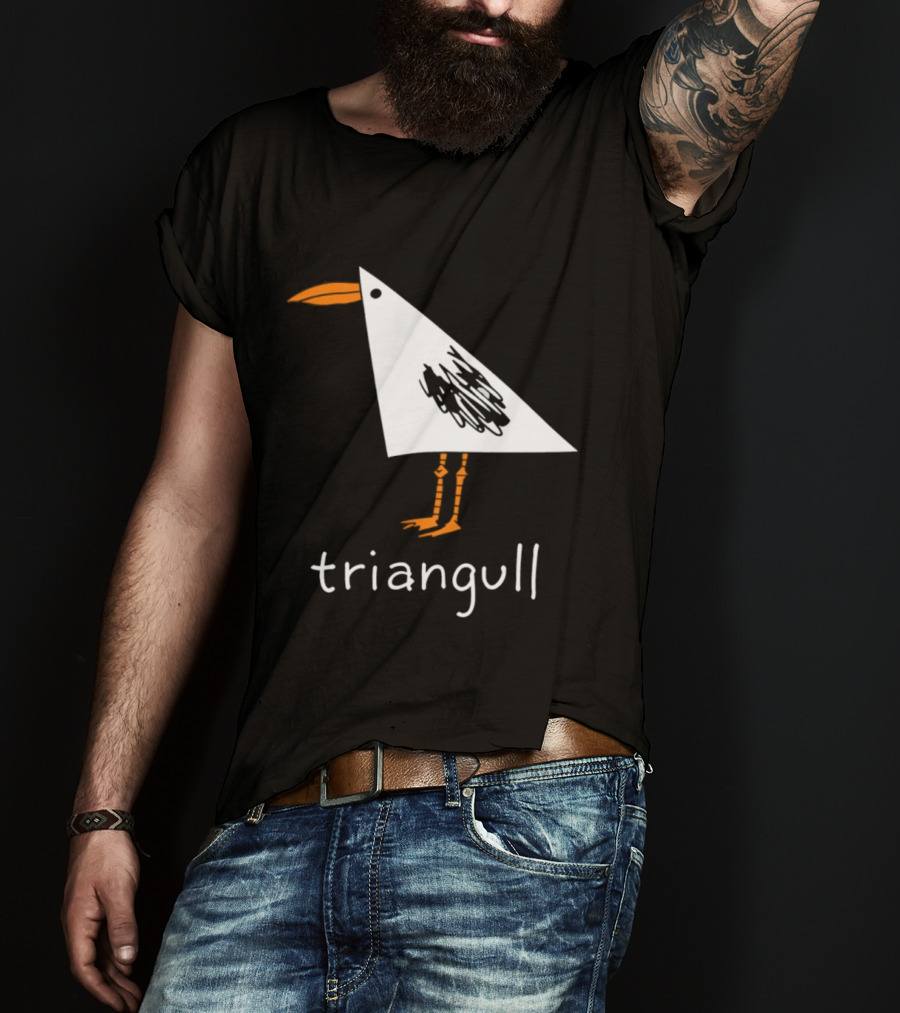 Triangull Seagull Triangle Bird Pun Triangular Art Bird T-Shirt