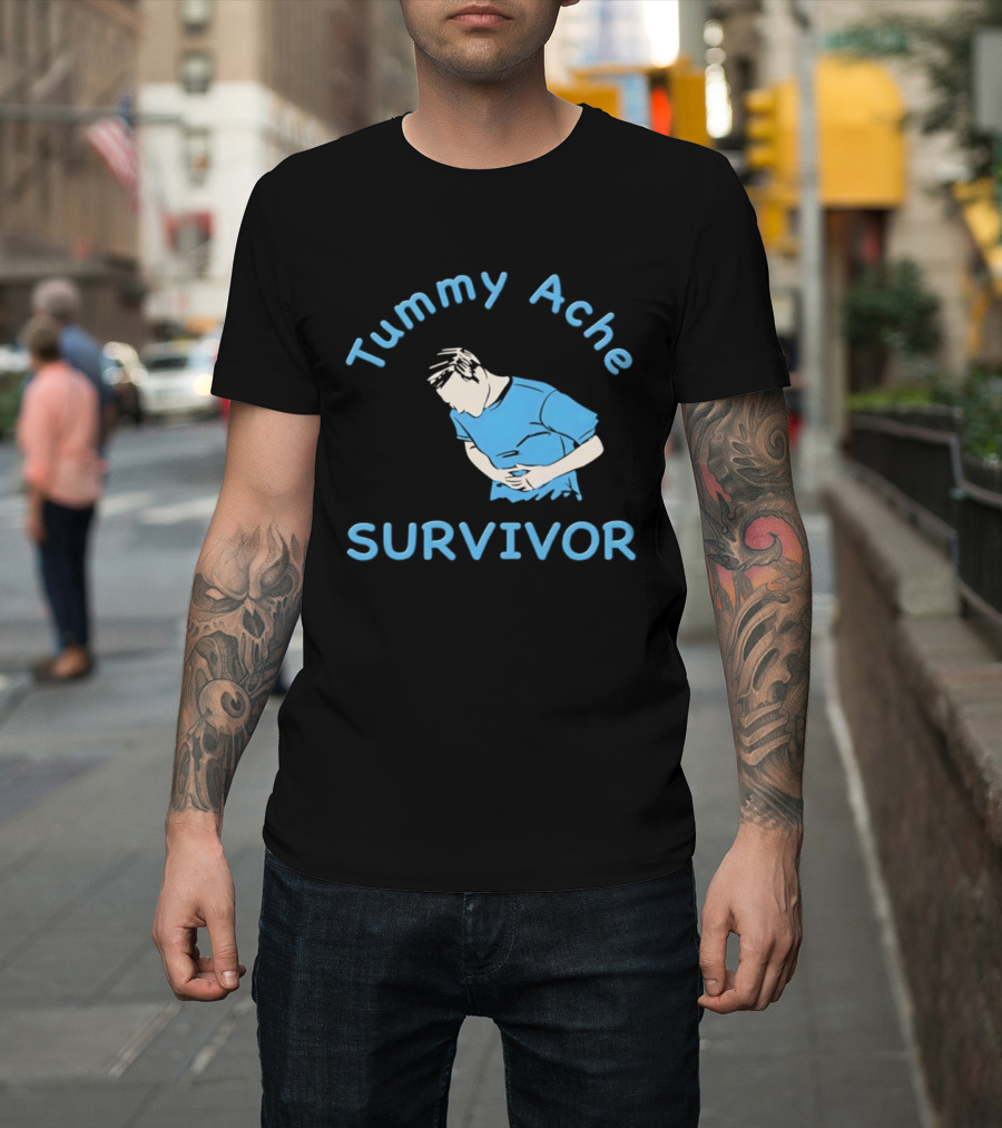 Tummy Ache Survivor Blue Figure T-Shirt