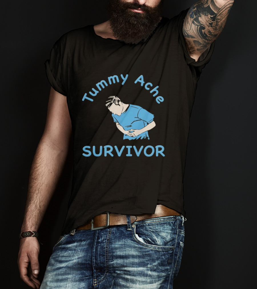 Tummy Ache Survivor Blue Figure T-Shirt