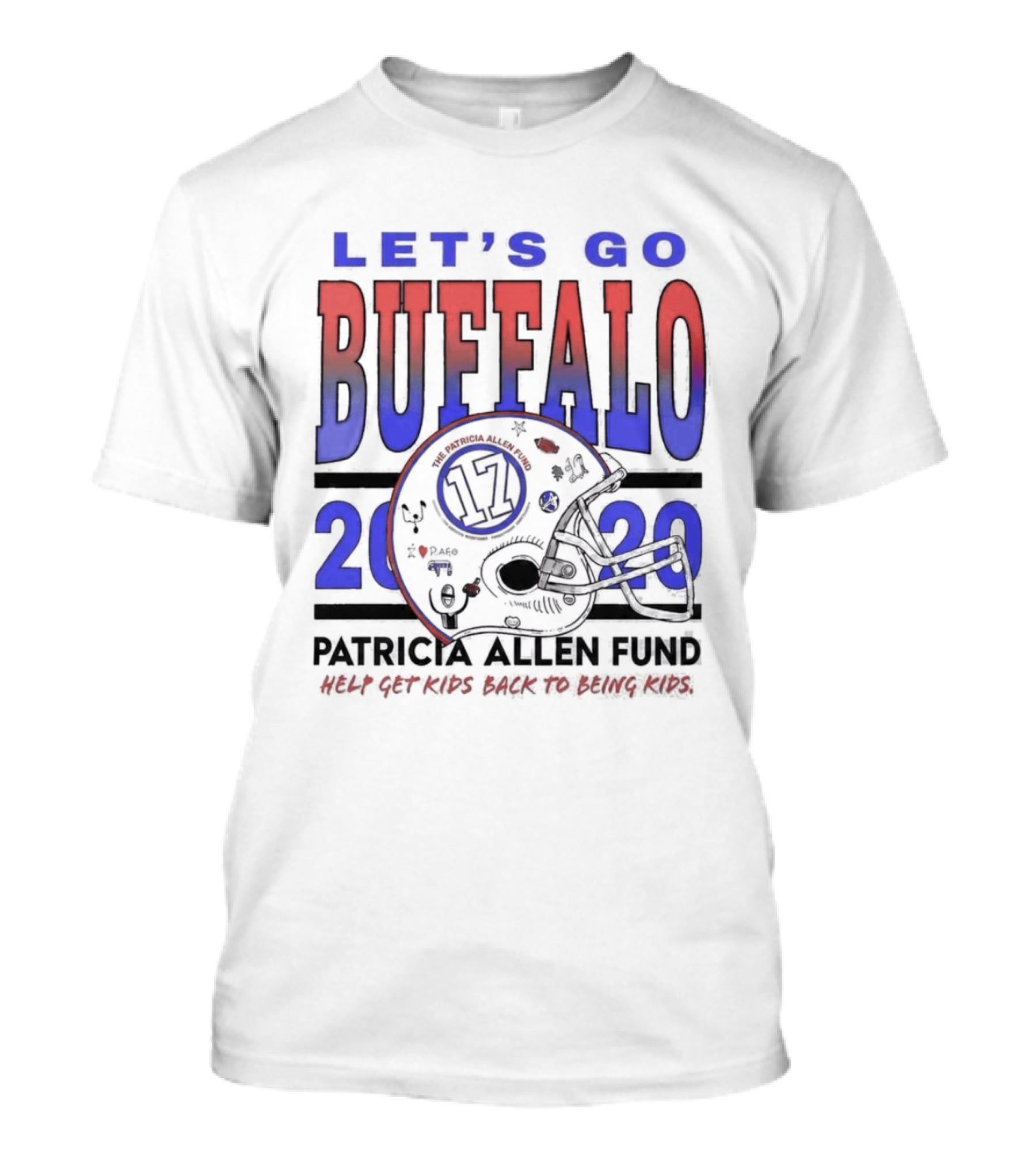 Let's Go Buffalo Patricia Allen Fund 2020 17 Helmet T-Shirt