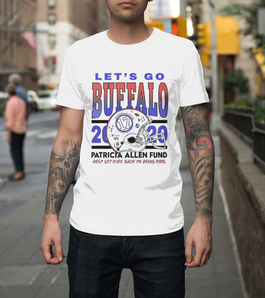 Let's Go Buffalo Patricia Allen Fund 2020 17 Helmet T-Shirt