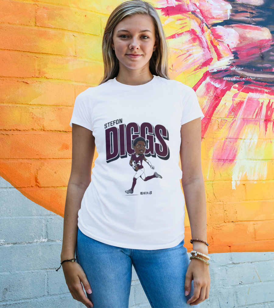 Stefon Diggs Caricature Football Art By Duna B T-Shirt
