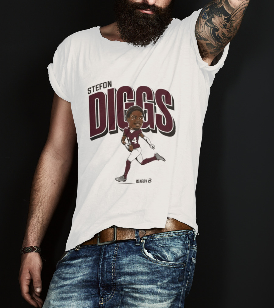 Stefon Diggs Caricature Football Art By Duna B T-Shirt