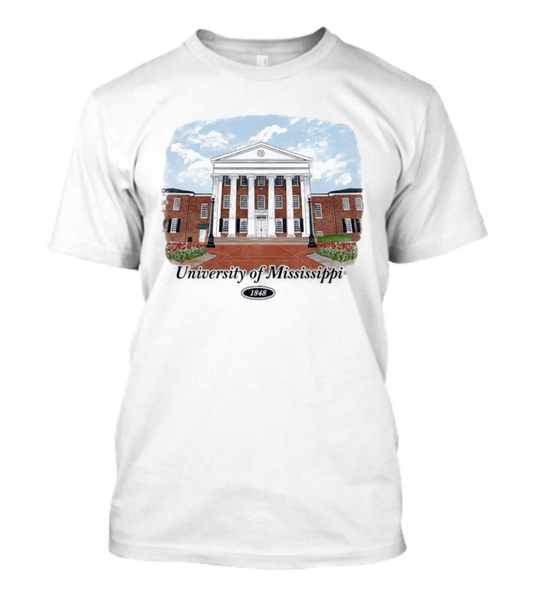 University Of Mississippi Ole Miss Rebels Football 1848 Campus Building T-Shirt