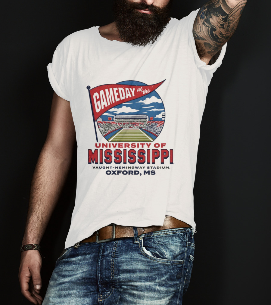University Of Mississippi Gameday Vaught Hemingway Stadium Oxford MS T-Shirt