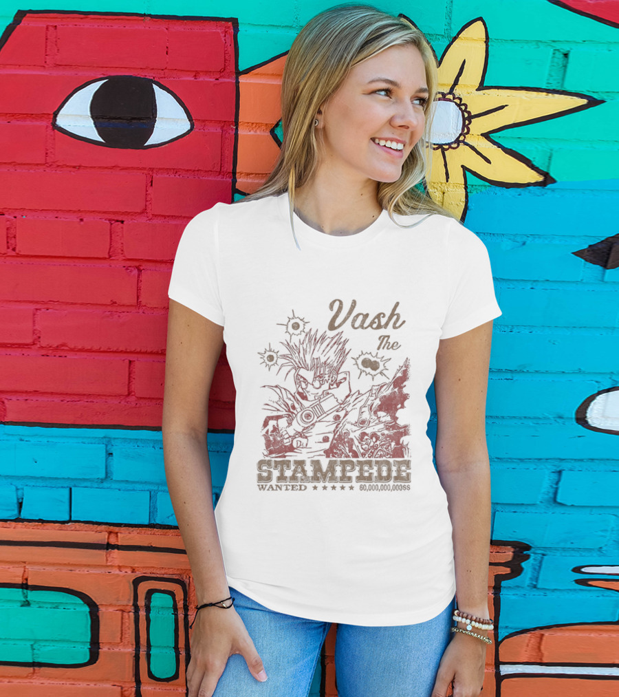 Vash The Stampede Wanted Bounty Hunter Anime T-Shirt