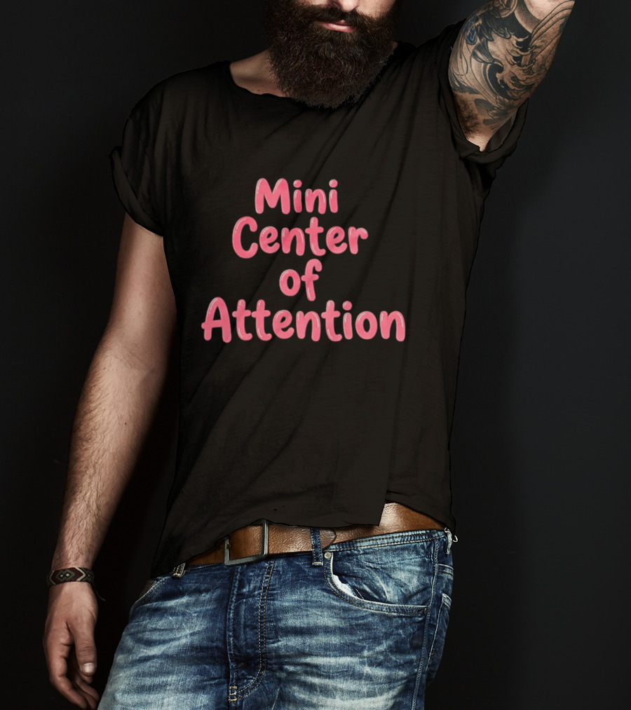 Mini Center Of Attention Pink Bubble Letters T-Shirt
