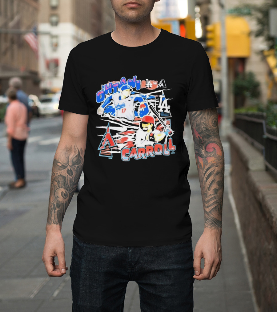 Ohtani Carroll Dodgers Angels Baseball T-Shirt