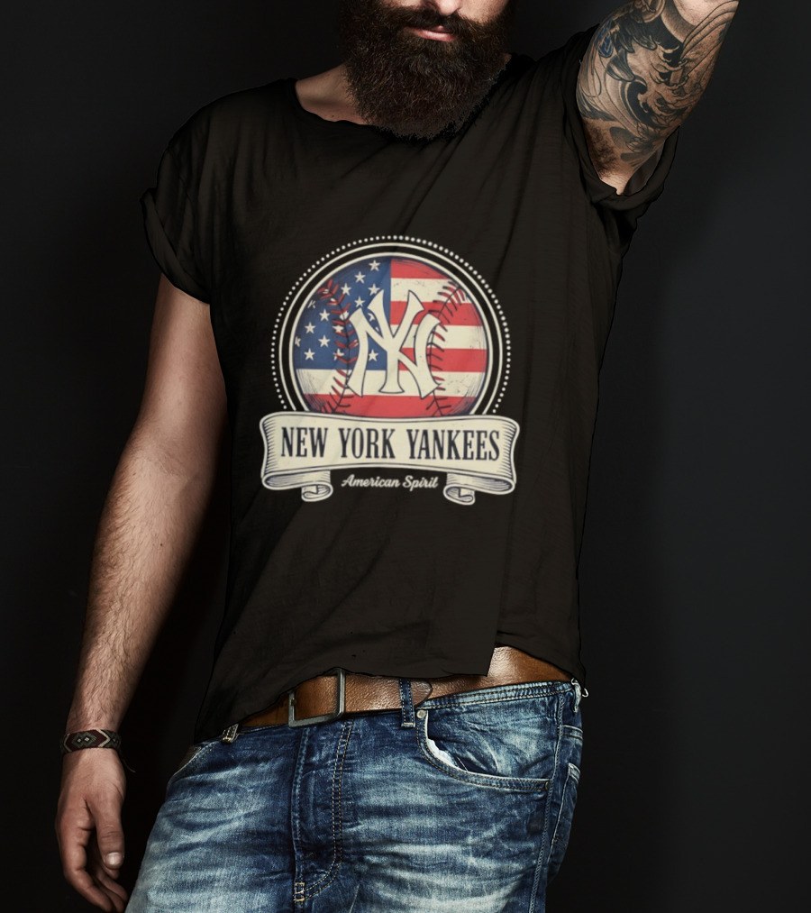 New York Yankees American Flag Baseball Emblem MLB T-Shirt