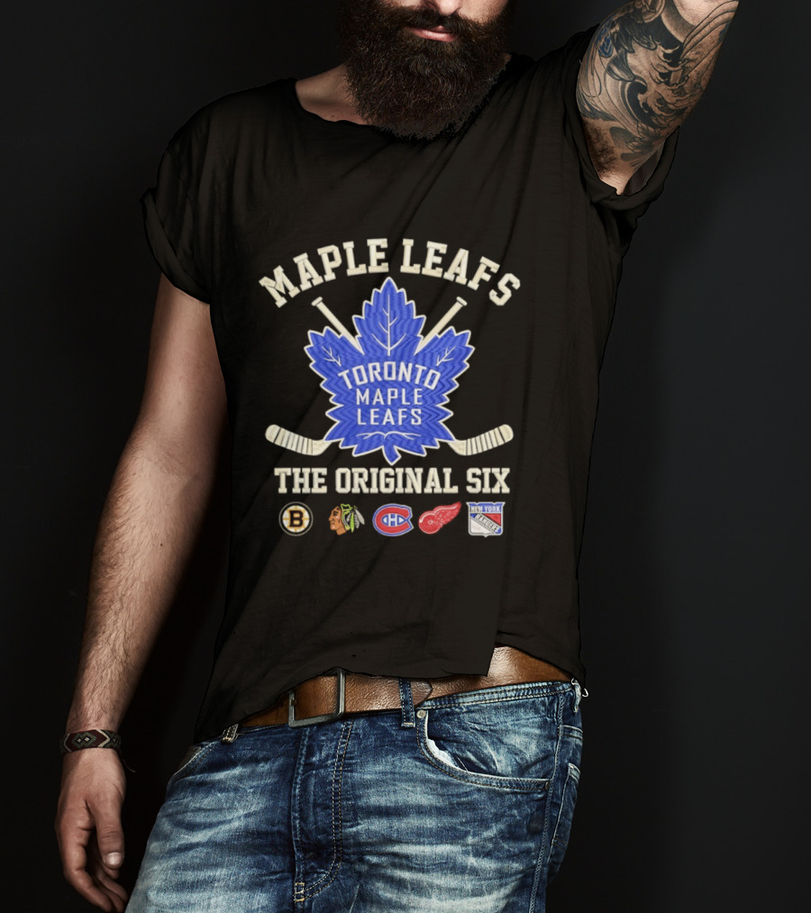 Toronto Maple Leafs The Original Six NHL Hockey Teams Logos T-Shirt