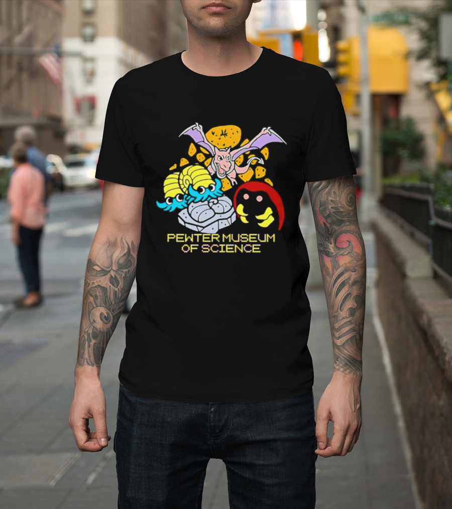 Pewter Museum Of Science Kabuto Omanyte Aerodactyl Fossils T-Shirt