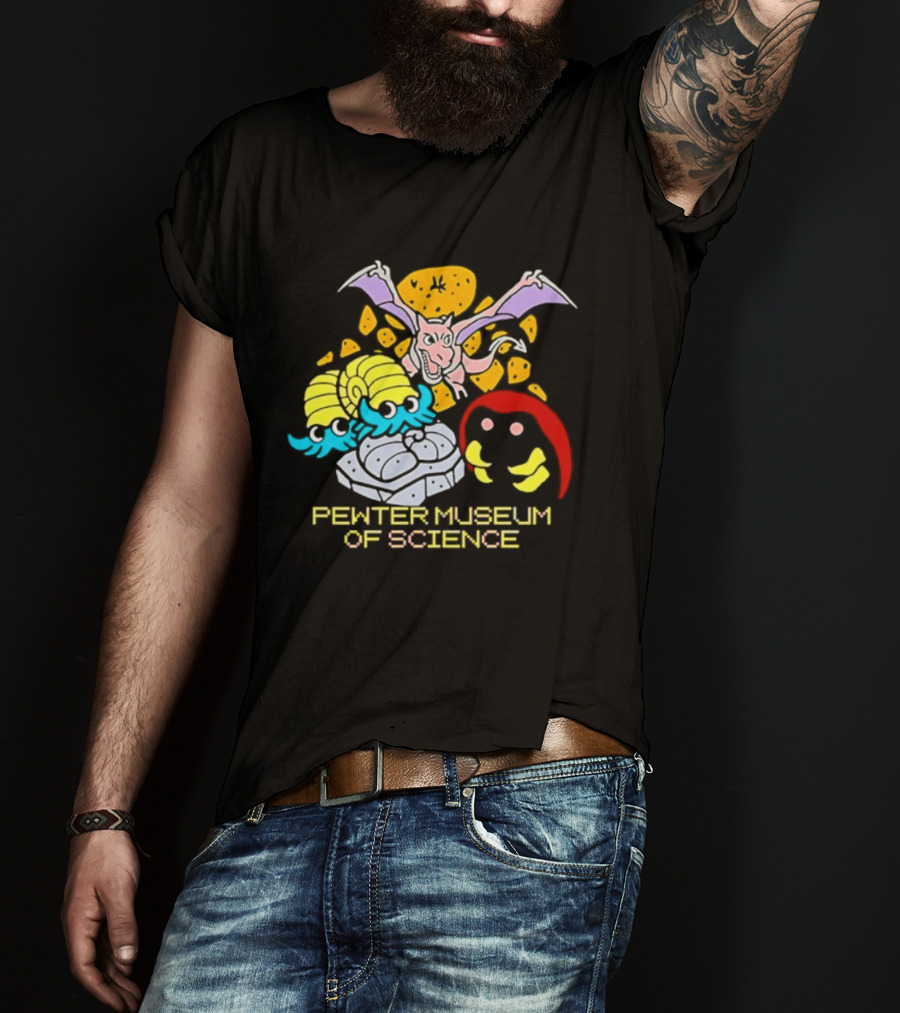 Pewter Museum Of Science Kabuto Omanyte Aerodactyl Fossils T-Shirt