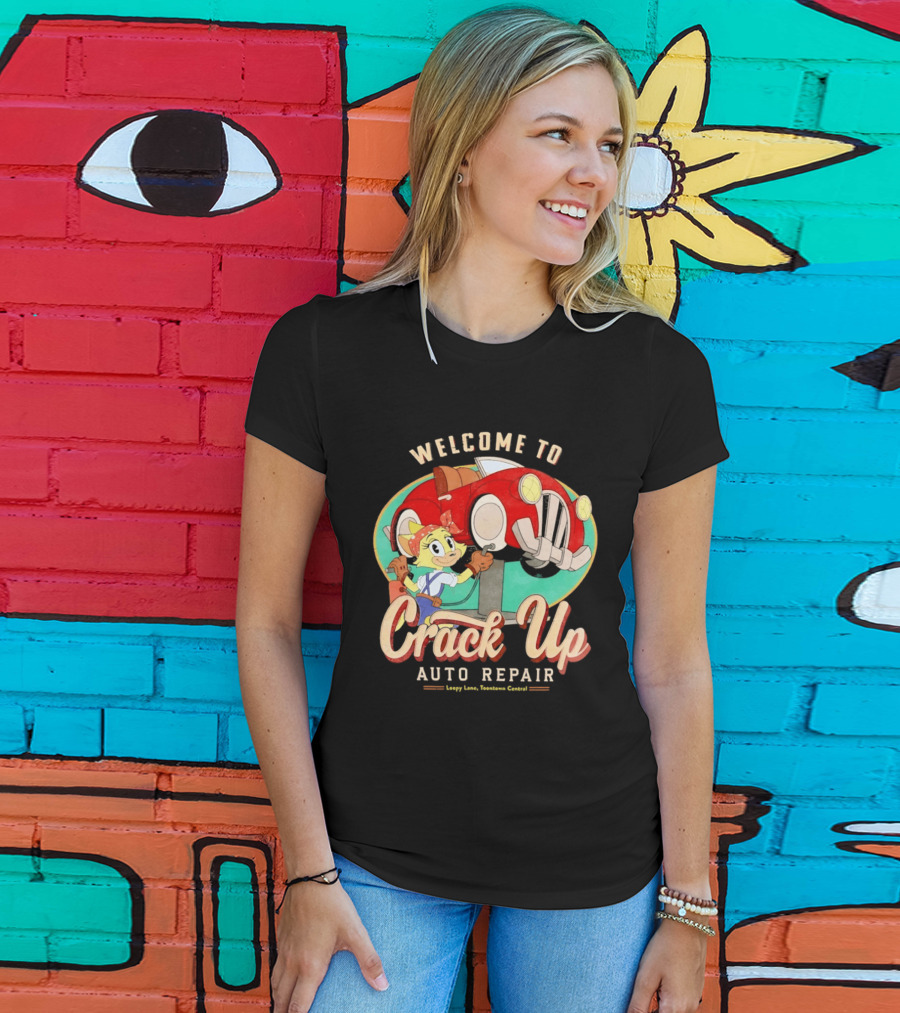Welcome To Crack Up Auto Repair Happy Lane Towtown Cougars T-Shirt