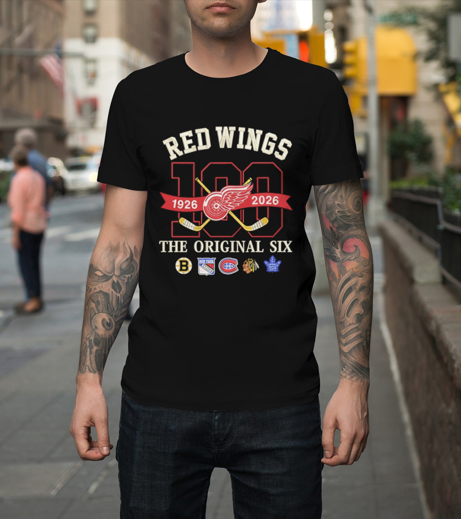 Red Wings 100 Years 1926 2026 Anniversary The Original Six T-Shirt