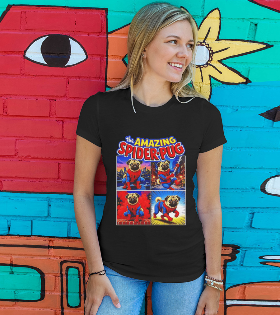 The Amazing Spider Pug Marvel Spider Man Parody Comic T-Shirt