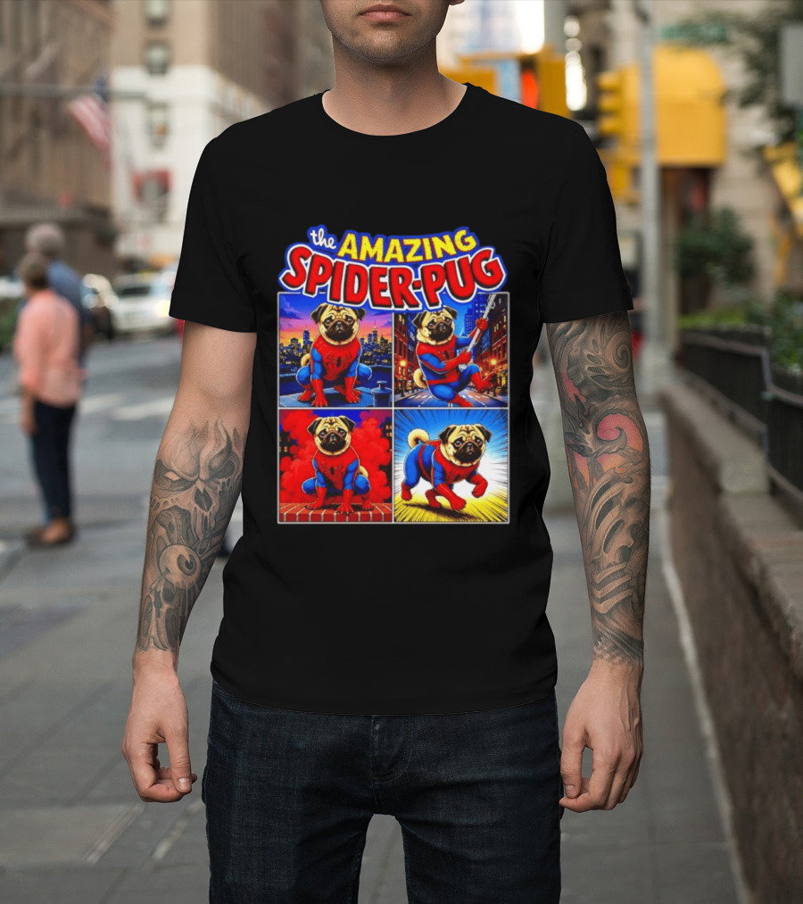 The Amazing Spider Pug Marvel Spider Man Parody Comic T-Shirt