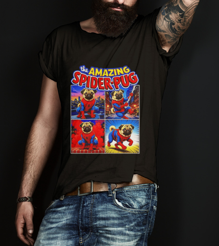 The Amazing Spider Pug Marvel Spider Man Parody Comic T-Shirt
