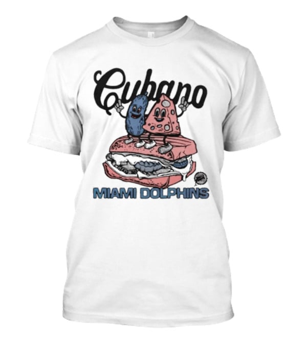 Cubano Miami Dolphins Sandwich And Characters T-Shirt
