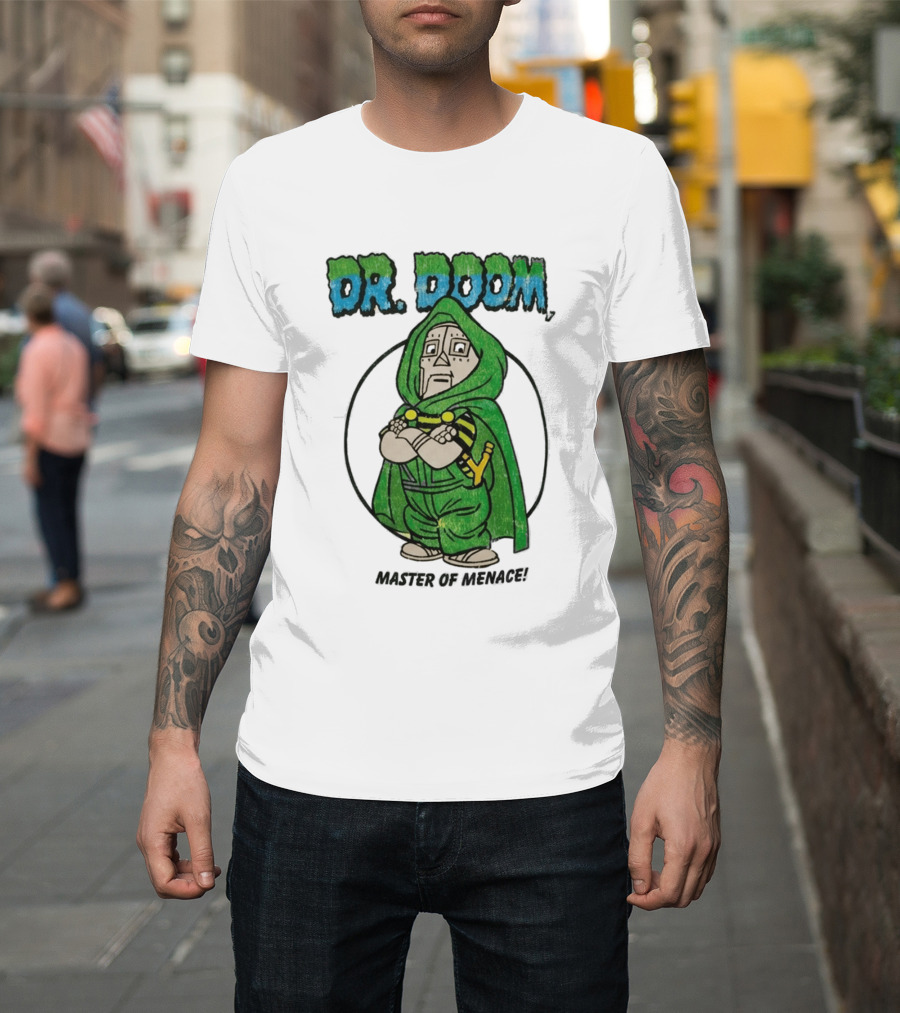 Dr Doom Master Of Menace Green Cloak Comic Style Villain T-Shirt