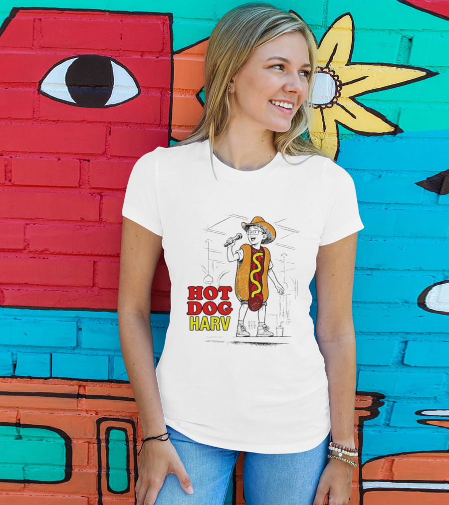 HOT DOG HARV Costume Stage Microphone Cowboy Hat T-Shirt