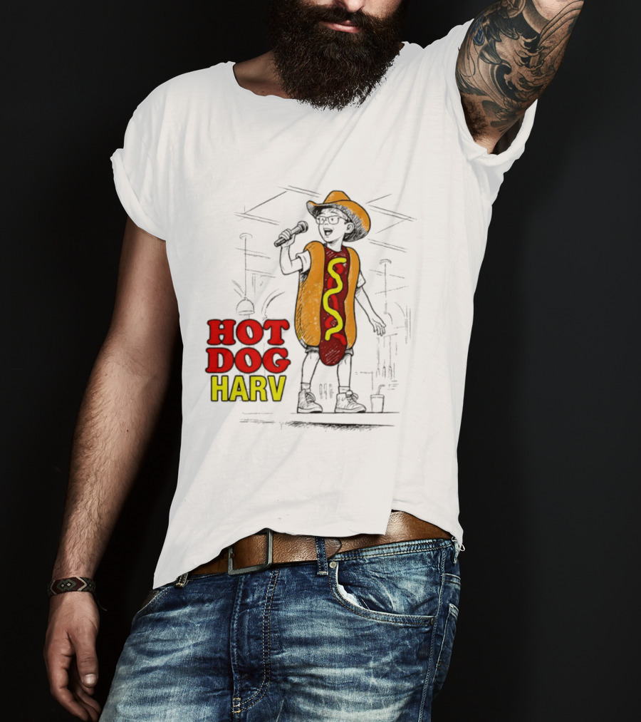 HOT DOG HARV Costume Stage Microphone Cowboy Hat T-Shirt