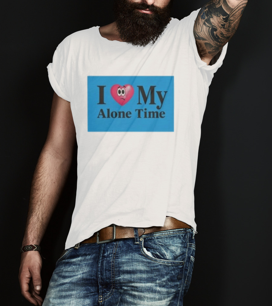 I Heart My Alone Time With Pink Heart Eyes T-Shirt